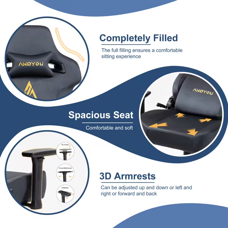 Heavy Duty Gaming Chair 450kg/220kg Capacity