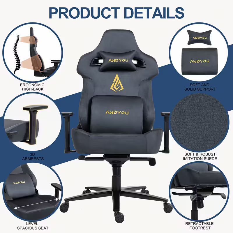 Heavy Duty Gaming Chair 450kg/220kg Capacity