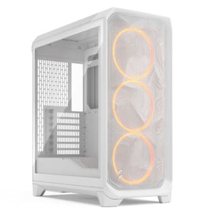 Fractal Design Meshify 3 (White RGB TG Clear) Gaming Case w/ Clear Window, E-ATX, Mesh Front, 3x RGB Fans, USB-C 20Gbps