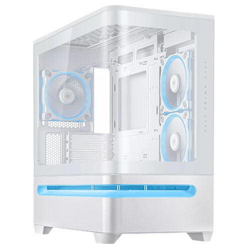 Asus Prime AP202 ARGB Gaming Case w/ Curved Glass Panel, Micro ATX, 3x ARGB Fans, ARGB Light Band, 420mm GPU Support, USB-C 20Gbps, White