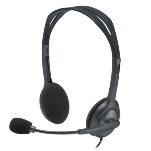 Logitech H111 Headset, 3.5mm Jack, 180° Rotating Mic, 2.35M Cable