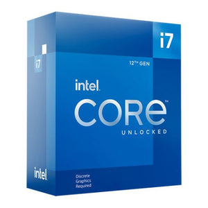 Intel Core i7-12700KF CPU, 1700, 3.6 GHz (5.0 Turbo), 12-Core, 125W (190W Turbo), 10nm, 25MB Cache, Alder Lake, Unlocked, No Graphics, NO HEATSINK/FAN