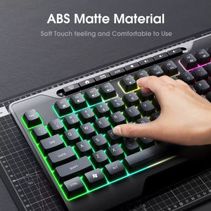 ONIKUMA G32 Wired Gaming Keyboard with RGB Backlit Matte Key Caps