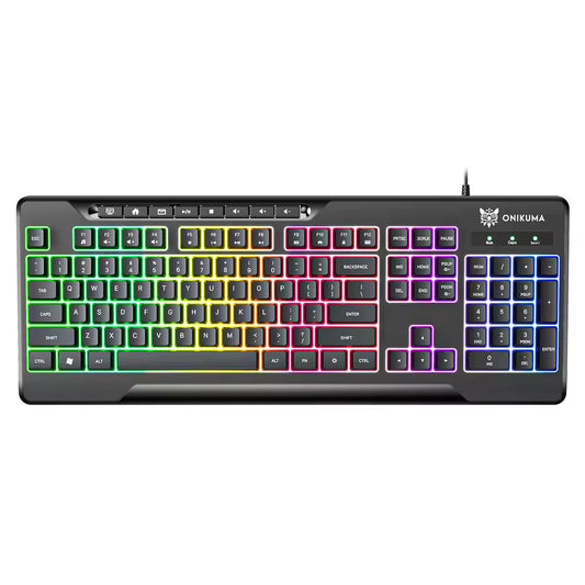 ONIKUMA G32 Wired Gaming Keyboard with RGB Backlit Matte Key Caps