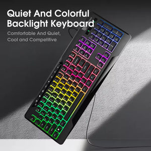 ONIKUMA G32 Wired Gaming Keyboard with RGB Backlit Matte Key Caps