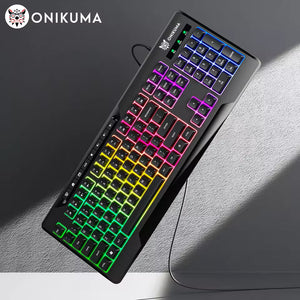 ONIKUMA G32 Wired Gaming Keyboard with RGB Backlit Matte Key Caps
