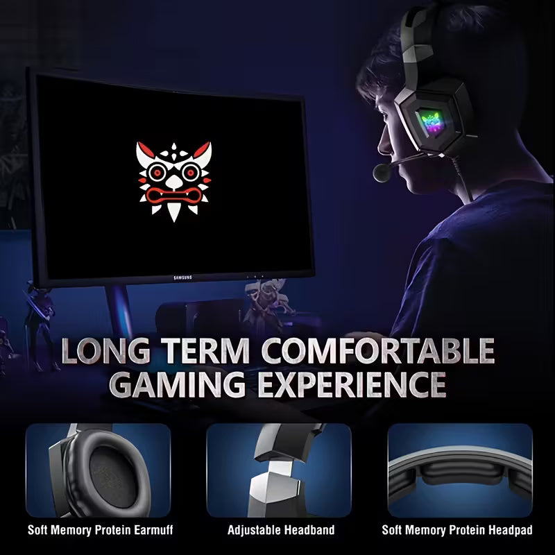 ONIKUMA K8 Wired RGB Gaming Headset with Surround Sound