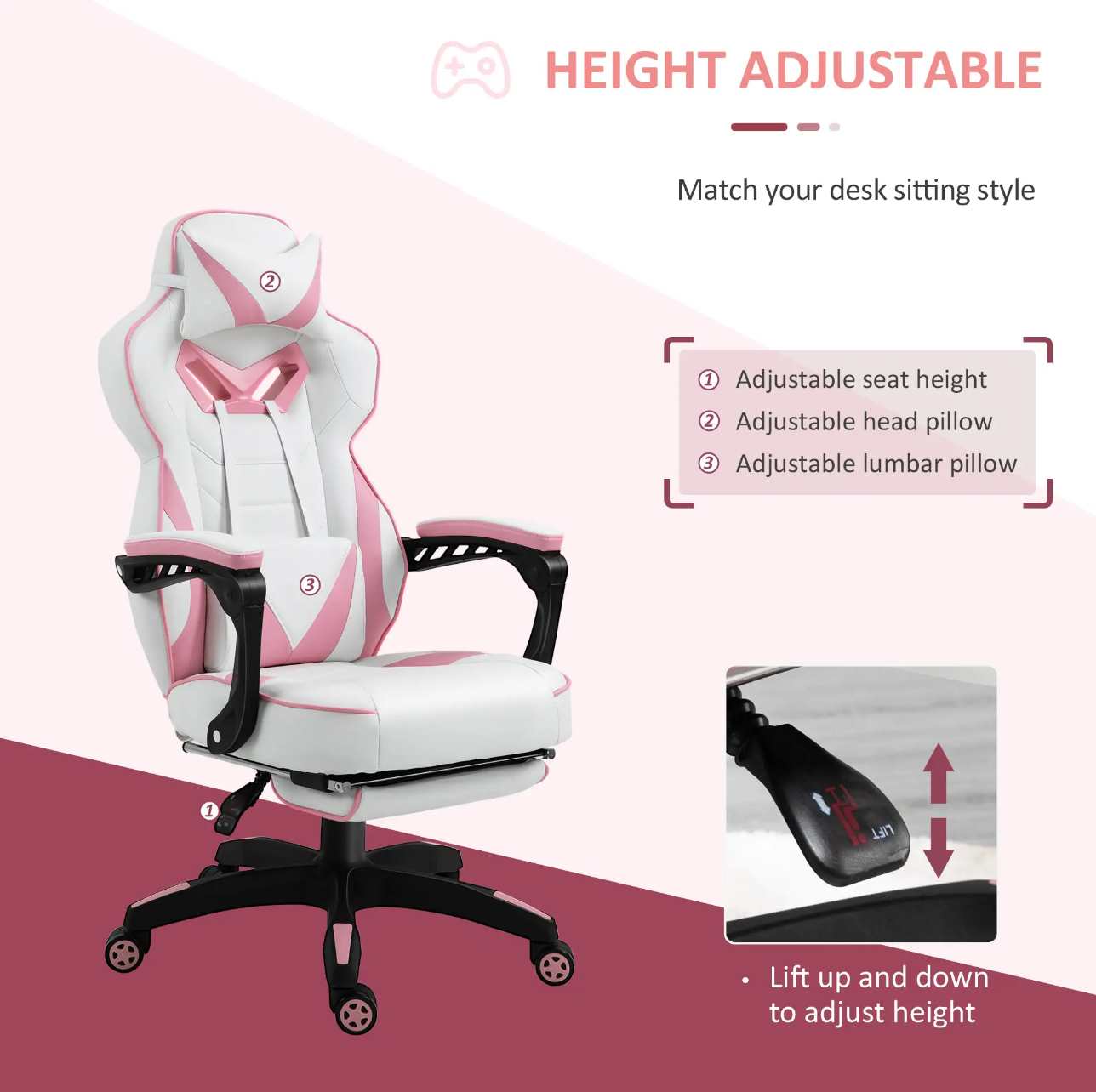 Viper Labs Fusion Gaming Chair Pink
